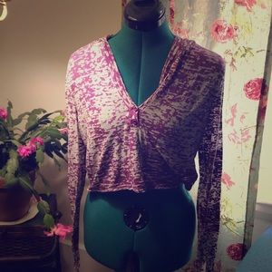 Crop long sleeve overshirt